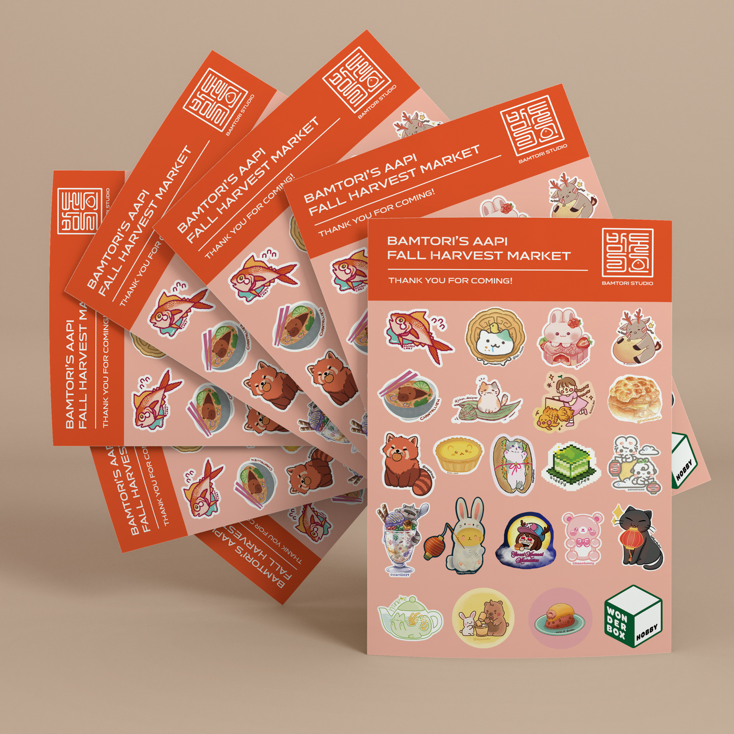 Bamtori's AAPI Fall Harvest Market Exclusive Sticker Sheet