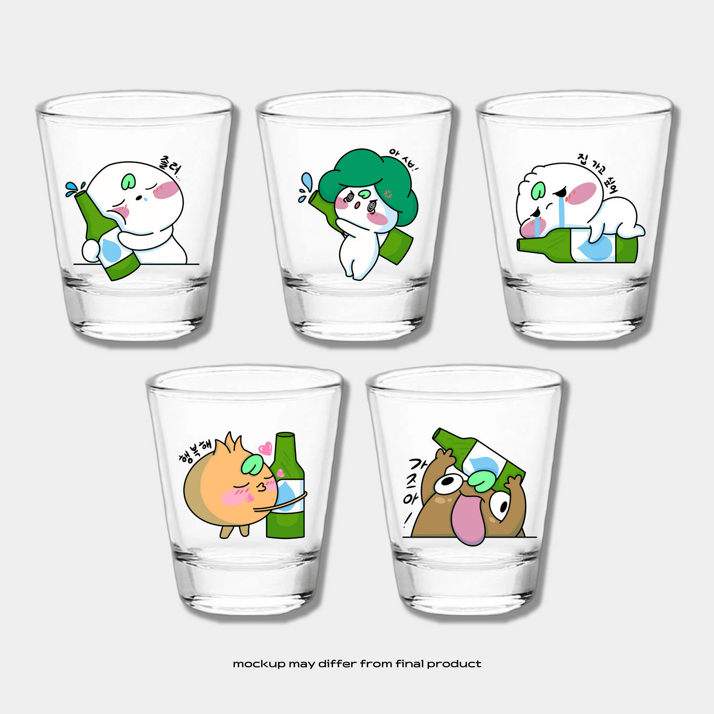 Tipsy Bamily Soju Glasses